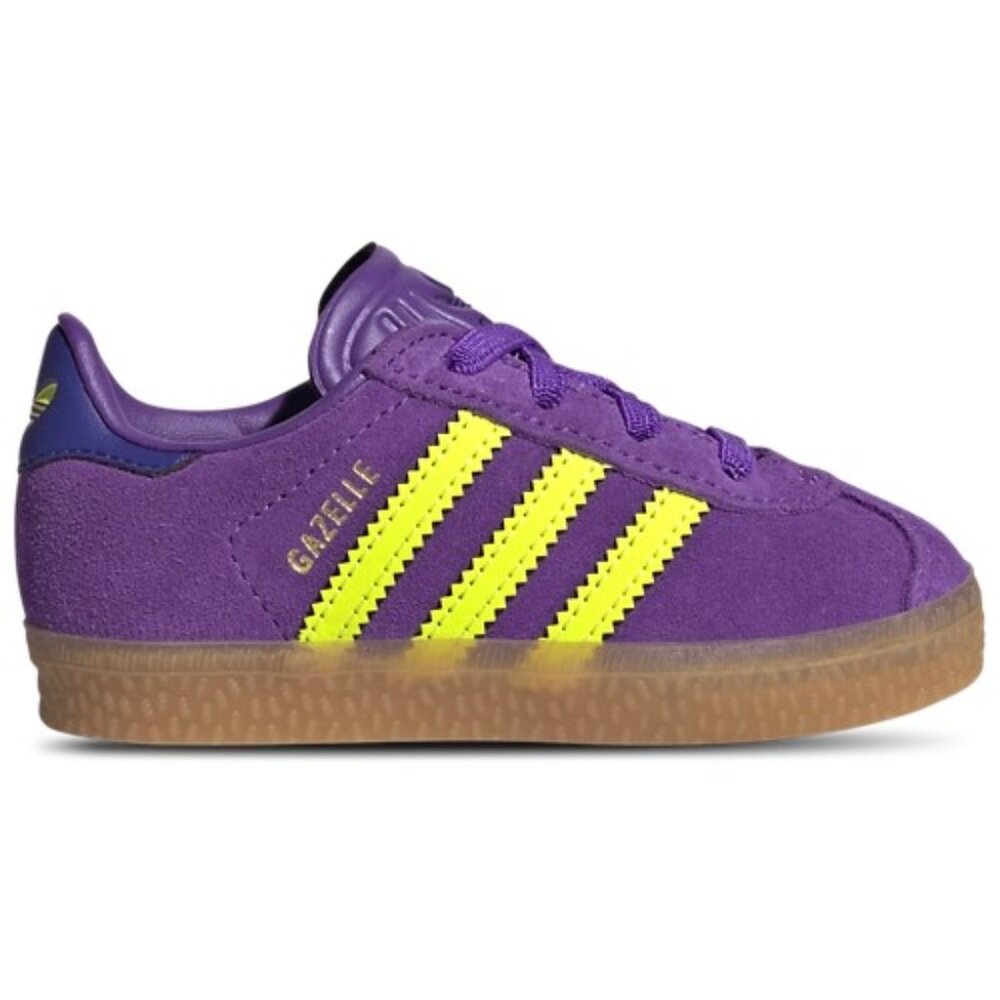 Adidas Originals Girl's Gazelle CF EL I Purple/Yellow 5K NEW WITH TAGS